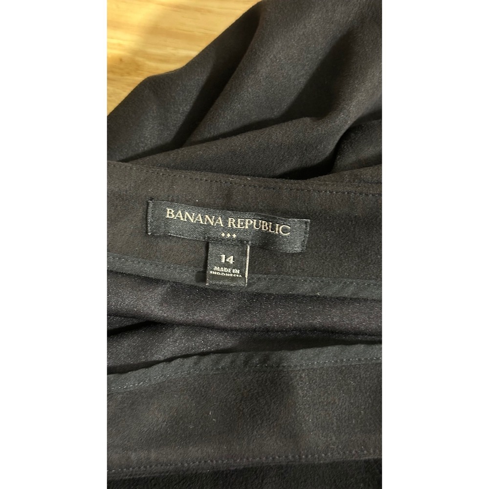 Banana Republic Black Faux Suede D-Ring Wrap Mini Skirt Size 14 - Picture 3 of 7